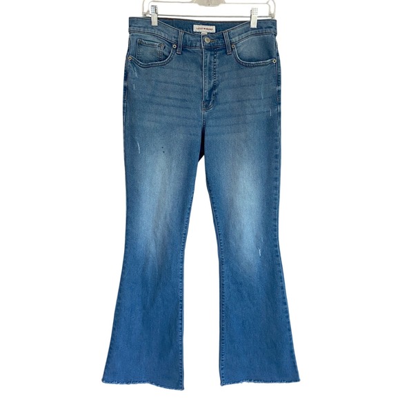Lucky Brand Denim - Lucky Brand Stevie High Rise Flare Jeans Womens 12/31R Blue Distressed Denim